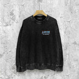 Amiri washed sweatshirt flame island printing washed and distressed