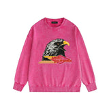 Amiri washed sweatshirt eagle printing washed and distressed