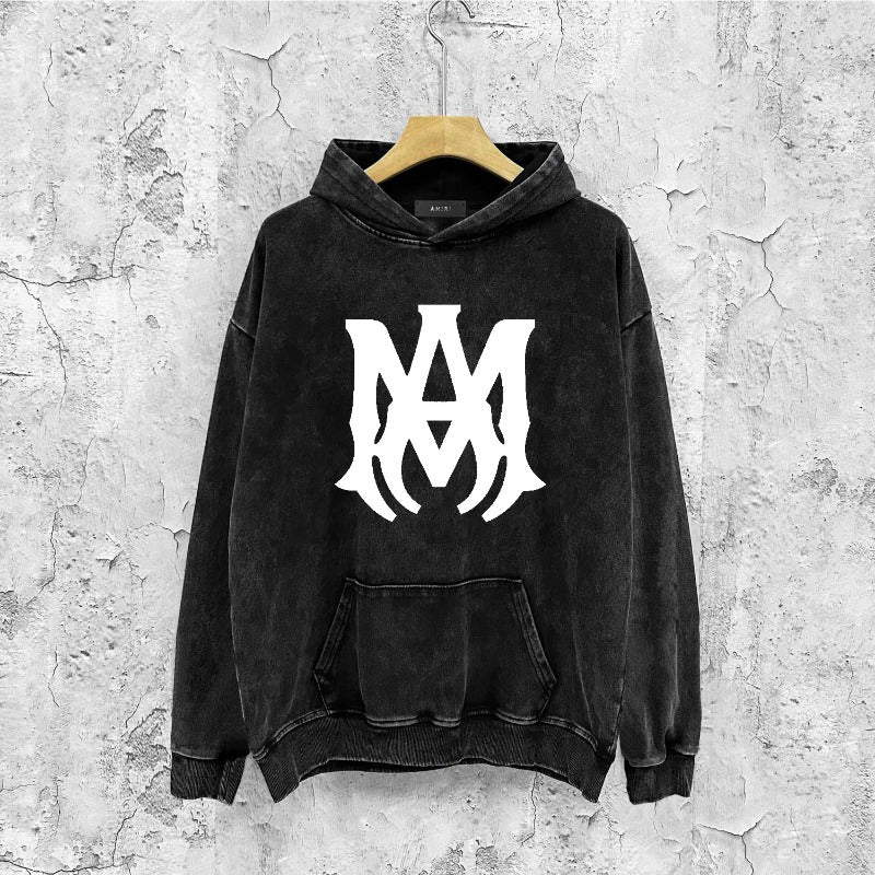 Amiri washed hoodie large simple label washed distressed printing