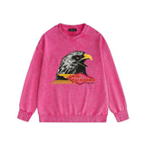 Amiri washed sweatshirt eagle printing washed and distressed