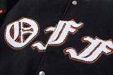 Off White Jacket Spring and Autumn OW Cartoon Animal Pattern Baseball Jacket Jacket