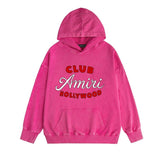 Amiri washed hoodie hollywood club distressed printing