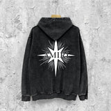 Amiri washed hoodie star shield distressed print