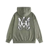 Amiri washed hoodie mottled spider distressed printing