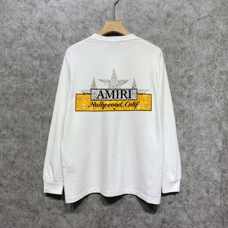 Amiri long sleeve shirts five-pointed star nameplate printing