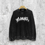 Amiri washed sweatshirt text cross print washed old