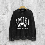 Amiri washed sweatshirt outline five-pointed star printing washed and distressed