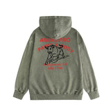 Amiri washed hoodie bull printing distressed printing