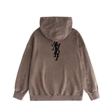 Amiri washed hoodie vertical small overlapping letter washed distressed printing