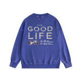 Amiri washed sweatshirt distressed text printing washed and distressed