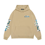 Amiri hoodie with overlapping letter dragon print