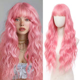 Women's Wigs Blue Bangs Long Curly Synthetic Wig