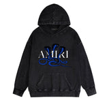 Amiri washed hoodie new font cobra washed distressed printing