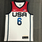 NBA Jerseys 2021 Olympics USA Team White 6, Lillard