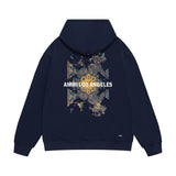 Amiri hoodie damaged oil painting sleeve print