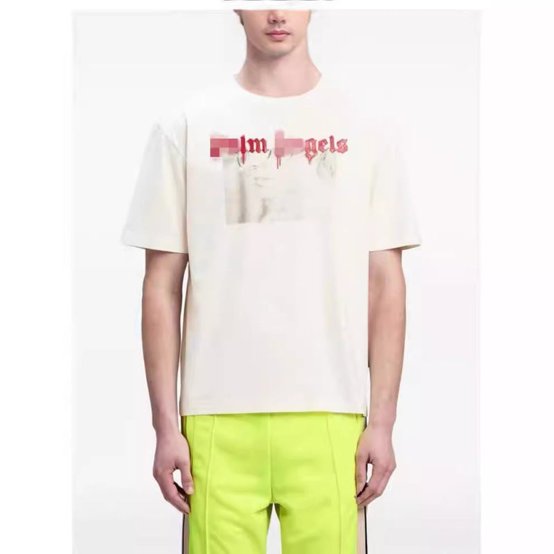 Palm Angels T-Shirts Comic Stream Lacquer Alphabet Short Sleeve T-Shirt