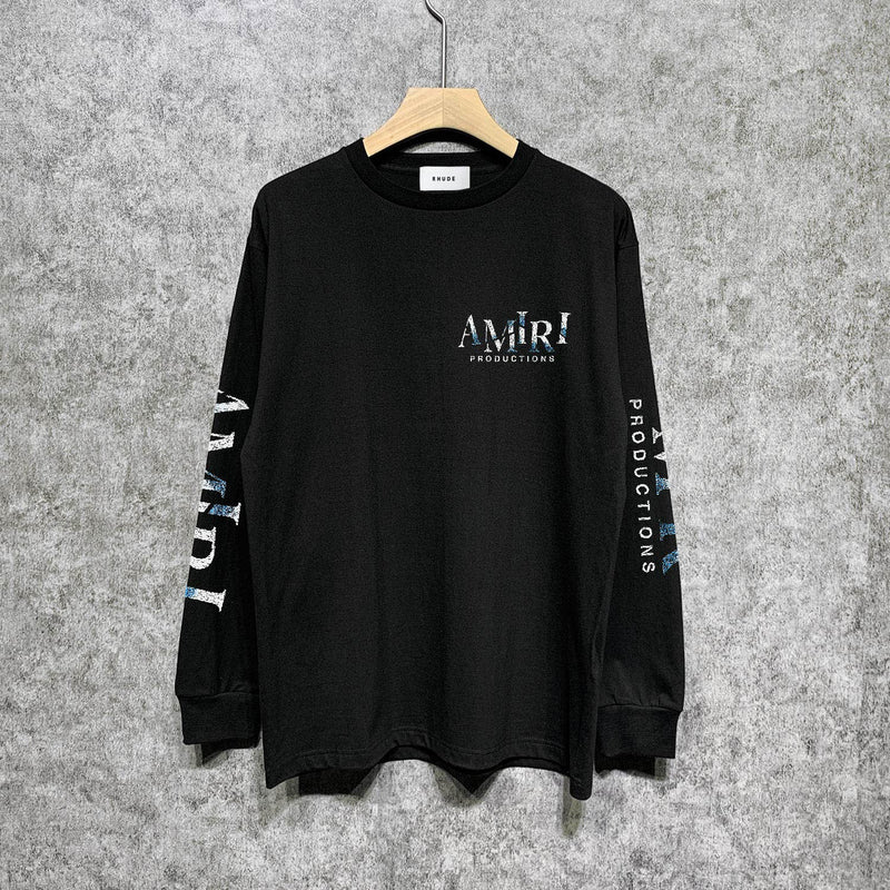 Amiri long sleeve shirts double-sided rose printing