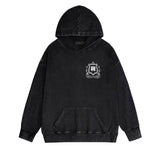Amiri washed hoodie flower shield distressed printing