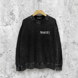 Amiri washed sweatshirt vine text printing washed and distressed
