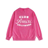 Amiri washed sweatshirt hollywood club printing washed and distressed