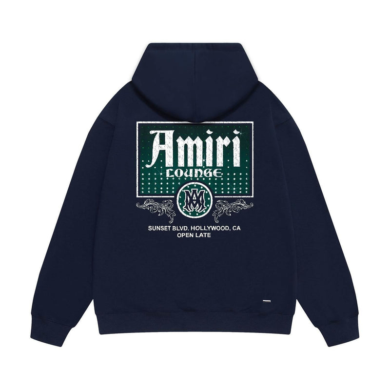 Amiri hoodie flower diamond nameplate printing