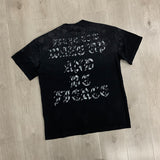 First Row T Shirts WAKE UP AND BE FIERCE APPLIQUE TEE High Quality Leather Embroidery Fashion