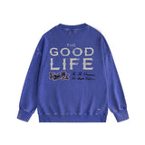 Amiri washed sweatshirt distressed text printing washed and distressed