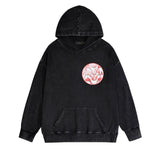 Amiri washed hoodie circle sketch printing washed and distressed