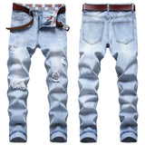 Mens Fashion Jeans Ripped D667#