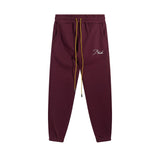 Rhude Pant embroidery slogan logo drawstring casual sports trousers