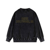 Amiri washed sweatshirt oil painting flying eagle printing washed and distressed