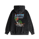 Amiri washed hoodie flame island distressed printing
