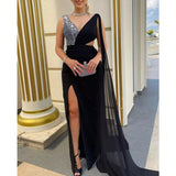 Women Party Dress Mesh Sequins Sexy Evening Dress (Ss0416)
