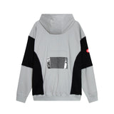 C.e hoodie early spring c.e patchworkcontrast color ribbed hooded sweatshirt