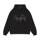 Amiri hoodie rainbow letter printing