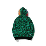 Bathing ape hoode bape green ghost color singer joint model