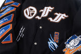 Off White Jacket Spring and Autumn OW Cartoon Animal Pattern Baseball Jacket Jacket