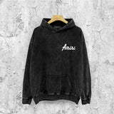 Amiri washed hoodie pure letter distressed printing
