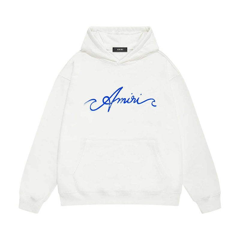 Amiri hoodie blue art word printing