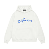 Amiri hoodie blue art word printing