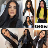 Women's Wigs Lace Chemical Fiber Headgear Small Lace Medium Split Long Straight Hair Wigs