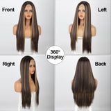 Women's Wigs Middle Part Straight Lace Front Wig