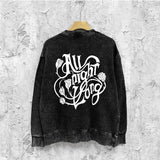 Amiri washed sweatshirt morning glory printing washed and distressed