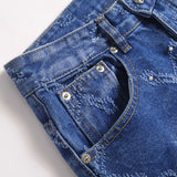 Mens Fashion Jeans Chain embroidery S8261#