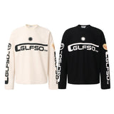 Men long sleeved shirt w retro street trendy men's and women's letter pattern design men's waffle grids
