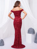 Women Party Dress Sequined Gold Dress for Banquet (Ss0416)