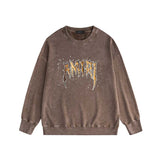 Amiri washed sweatshirt splashed paint bone print washed old