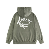 Amiri washed hoodie california hollywood letter washed distressed printing