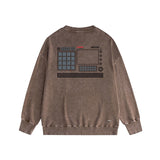 Amiri washed sweatshirt tv channel printing washed and distressed