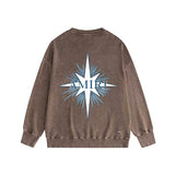 Amiri washed sweatshirt star shield printed washed and distressed